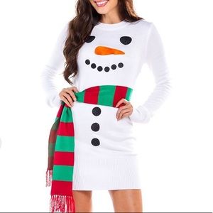 Tipsy Elves Snowman Sweater Dress